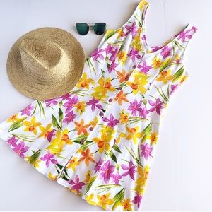 Vintage Floral Pattern Beach Dress
